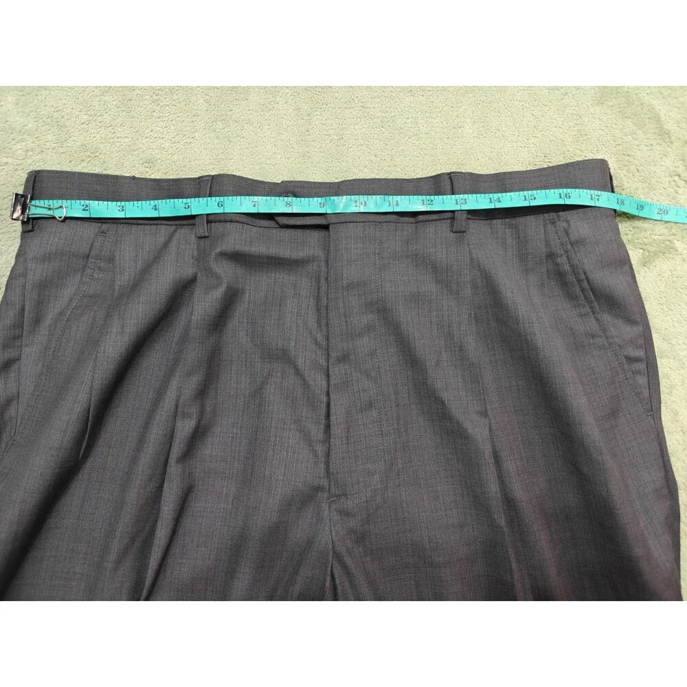 Perry Ellis Mens 36x34 Charcoal Gray Neo Luxe Pleated Cuffed Dress Slacks NWT